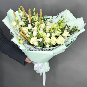 Букет тюльпанов и эустом в Павловском Посаде