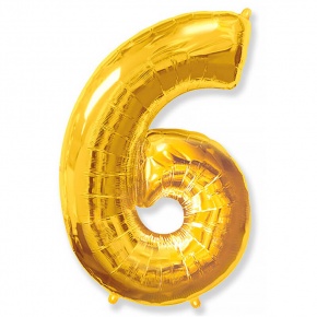 Шар гелиевый цифра 6 (40х102 см) в Павловском Посаде