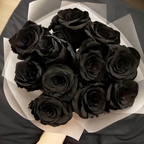 Букет "Черная королева" из 11 черных роз Эквадор (60 см) в Павловском Посаде