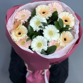 Букет из 13 белых гербер микс в Павловском Посаде