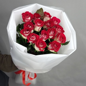Букет из 15 рубиновых роз (70 см) в Павловском Посаде