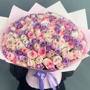 Букет из 101 розы нежный микс (40 см) в Павловском Посаде