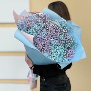 Букет "Радуга" из 15 гипсофил в Павловском Посаде