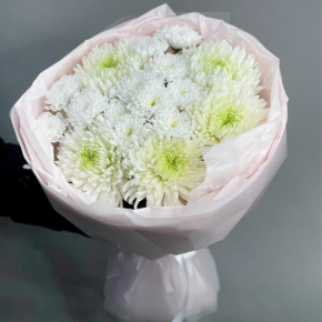 Букет из микса белых хризантем Магнум  в Павловском Посаде