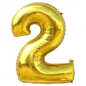 Шар гелиевый цифра 2 (40х102 см) в Павловском Посаде