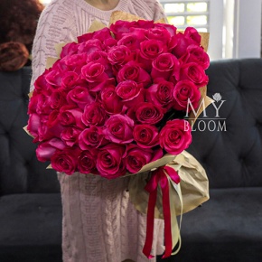 Букет 51 роза Эквадор Пинк Флоид (60 см) в Павловском Посаде