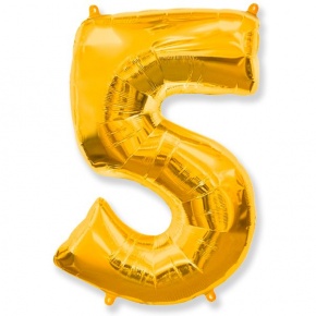 Шар гелиевый цифра 5 (40х102 см) в Павловском Посаде