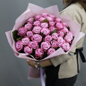 Букет из 35 малиновых роз Меритим (50 см) в Павловском Посаде