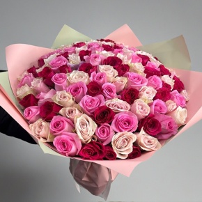 Букет "Ода любви" из 101 розы микс (40 см) в Павловском Посаде