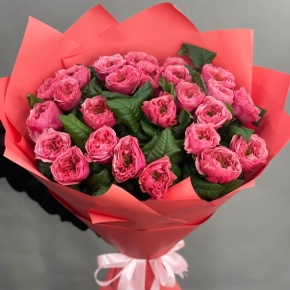 Букет из 25 махровых пионовидных роз Риджентс парк  (70 см) в Павловском Посаде