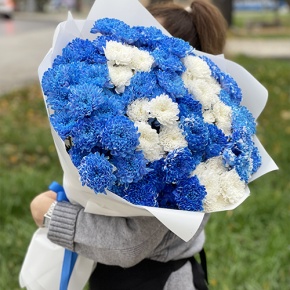 Букет "План Б" из 19 кустовых хризантем микс в Павловском Посаде