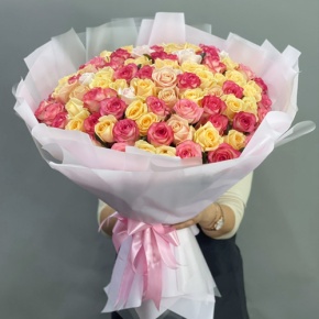 Букет из 101 розы  микс (70 см) в Павловском Посаде