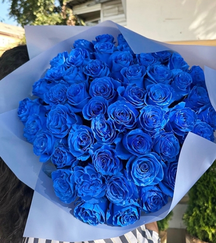 Букет из 51 синей розы Эквадор (60 см) в Павловском Посаде