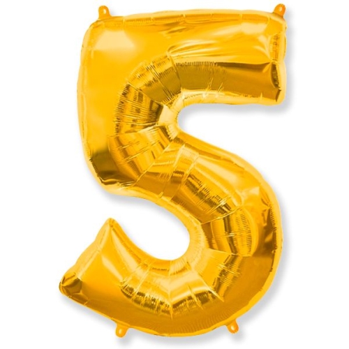 Шар гелиевый цифра 5 (40х102 см) в Павловском Посаде