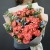 Букет "Фортуна" из коралловых роз и оксипеталума в Павловском Посаде