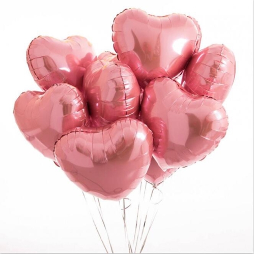 Сердце розовое фольгированный шар с гелием (45 см) в Павловском Посаде